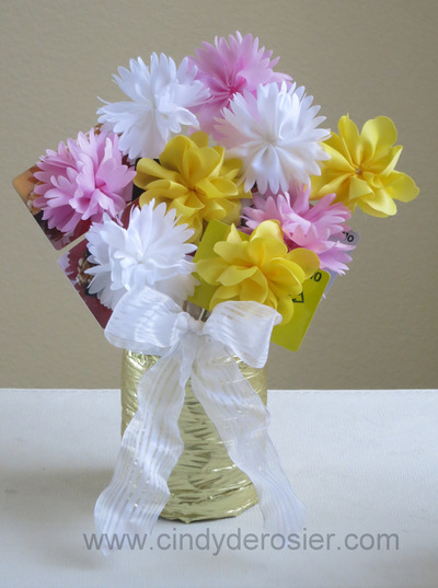Fabric Flower Gift Card Bouquet
