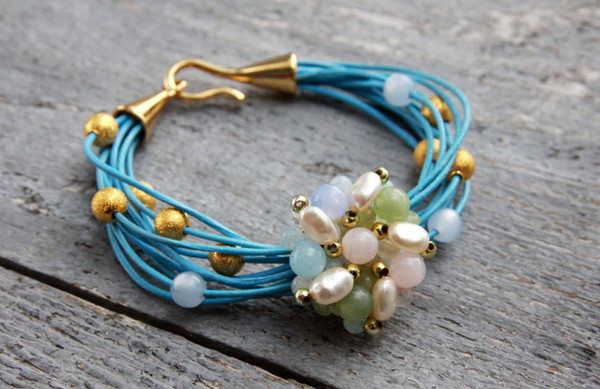 Vintage Bead and Leather DIY Bracelet Vintage Bead and Leather DIY Bracelet