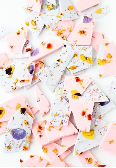 Unexpected Petaled Chocolate Bark Recipe