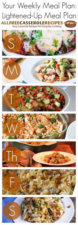 Lightened-Up Weekly Meal Plan Lightened-Up Weekly Meal Plan