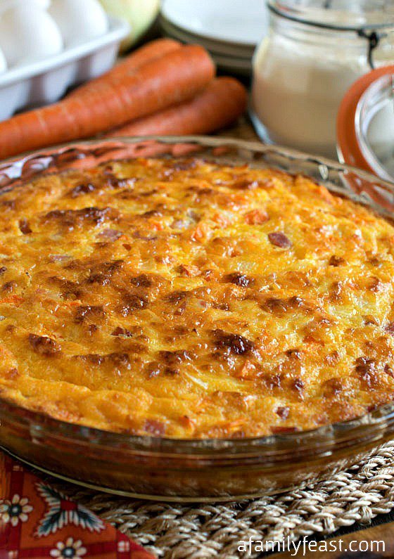 Crustless Ham and Cheddar Quiche | FaveHealthyRecipes.com