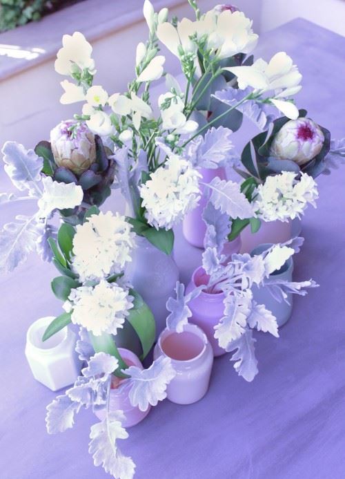 Painted Glass Jar Centerpieces Painted Glass Jar Centerpieces