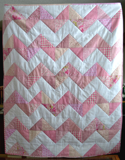 Softie Chevron Minkee Baby Quilt
