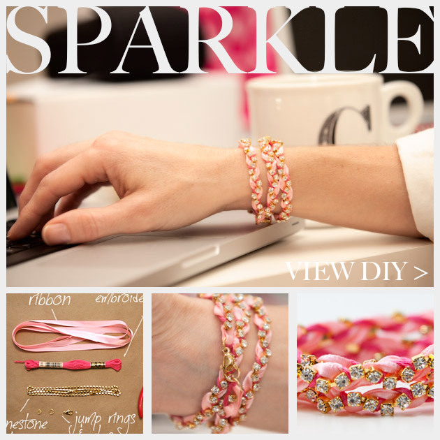 Rhinestone Braided Bracelet DIY