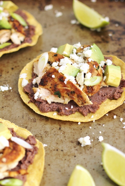 Chicken and Black Bean Tostadas Chicken and black bean tostadas