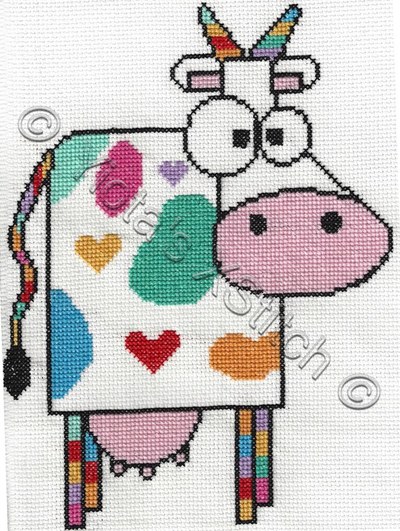 Funky Cow Cross Stitch Pattern