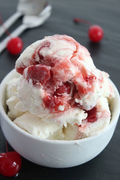 No Churn Cherry Cheesecake Ice Cream