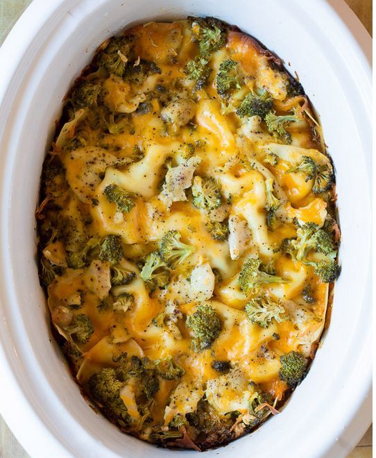 Chicken and Broccoli Slow Cooker Lasagna Chicken and Broccoli Slow Cooker Lasagna