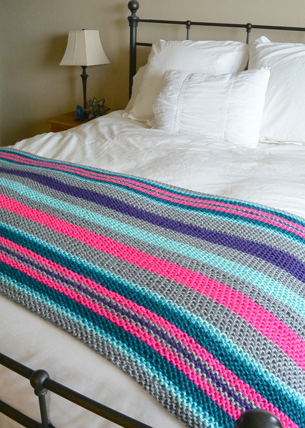 Native Stripes Knit Blanket | AllFreeKnitting.com