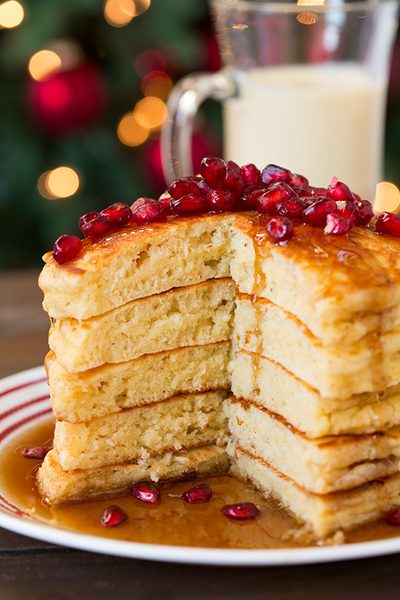 Homemade Eggnog Pancakes Thick Eggnog Pancakes