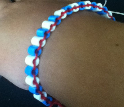 Patriotic Perler Bead Bracelet