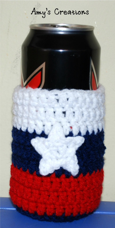 Striped Crochet Can Cozy