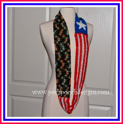 Patriotic Crochet Flag Scarf