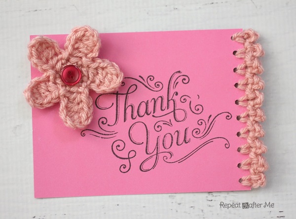 Crochet Edged Note Card