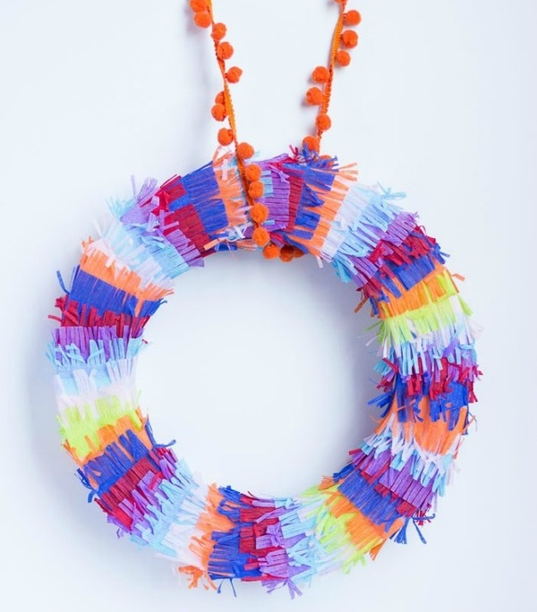DIY Pinata Wreath DIY Pinata Wreath