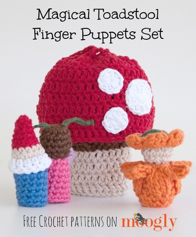 Magic Toadstool Crochet Finger Puppets