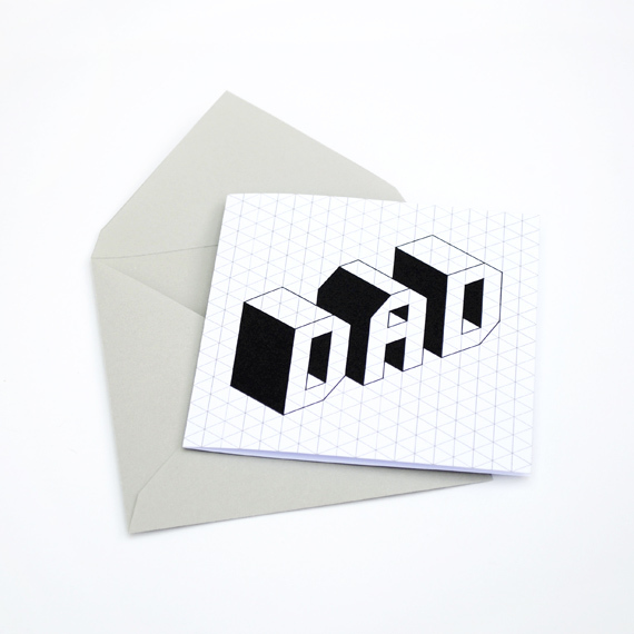 Printable Isometric Father's Day Card Printable Isometric Fathers Day Card