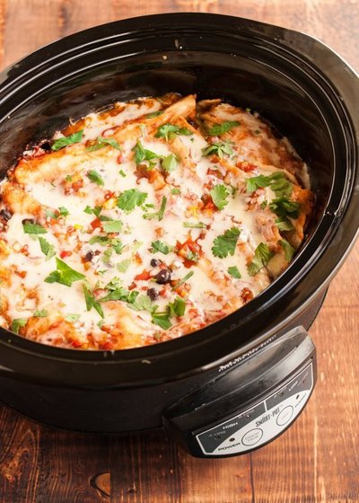 Slow Cooker Black Bean Enchiladas Slow Cooker Black Bean Enchiladas