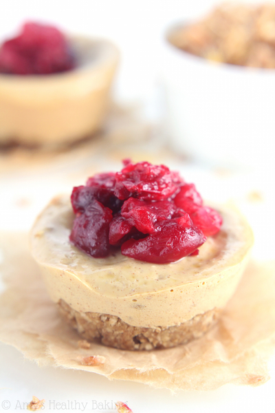Mini Cranberry Gingerbread Cheesecakes