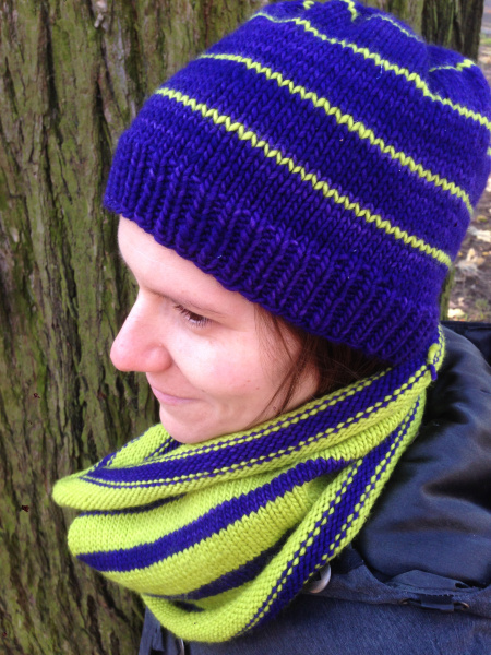 Striped Hat and Cowl Set