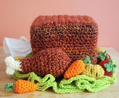Crochet Turkey Tissue Box Cozy