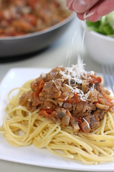 Mushroom and Walnut Bolognese