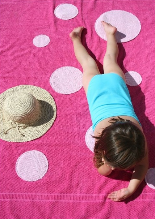 Polka Dot Appliqued Beach Towel Polka Dot Appliqued Beach Towel