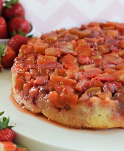 Strawberry Rhubarb Upside Down Cake Strawberry Rhubarb Upside Down Cake
