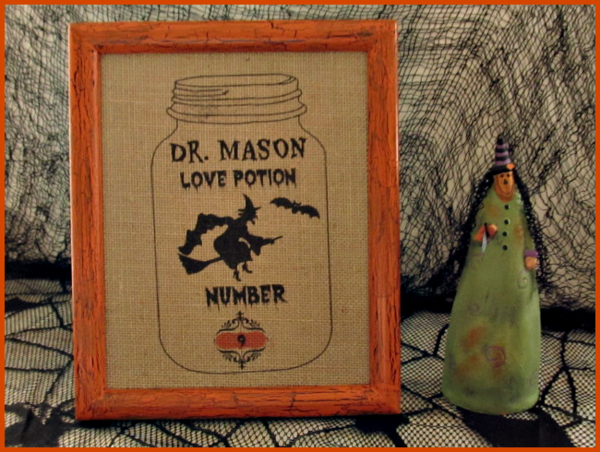 Spooky Framed Burlap Table Numbers