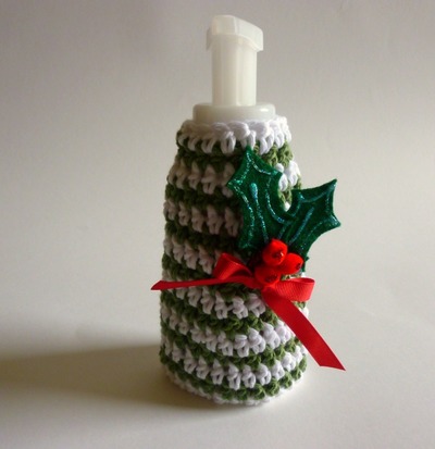 Jolly Holly Crochet Soap Cozy