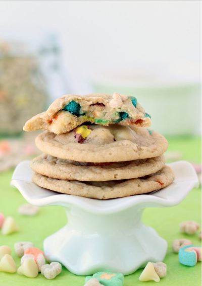 White Chocolate Lucky Charms Cookies