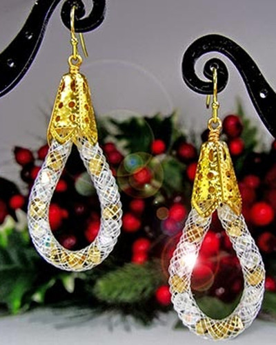 Modern Mesh Holiday DIY Earrings