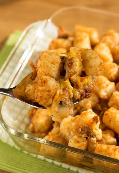 BBQ Tatertot Casserole