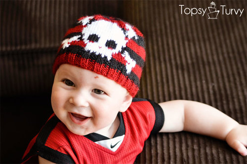 Skull Bones Striped Baby Beanie Skull Bones Striped Baby Beanie