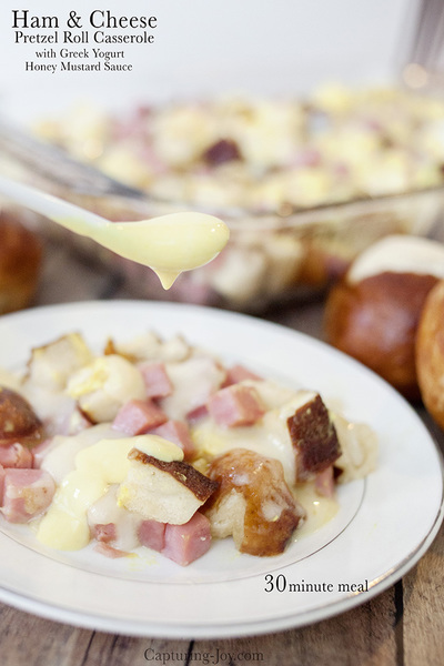 Ham and Cheese Pretzel Roll Casserole Ham and Cheese Pretzel Roll Casserole