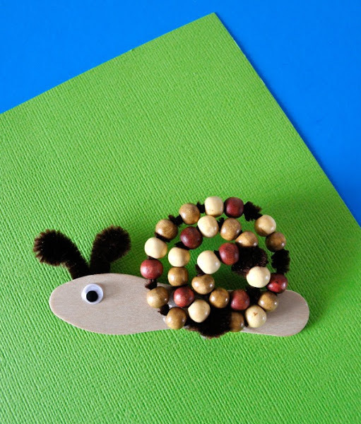 Beaded Popsicle Stick Snail Beaded Popsicle Stick Snail