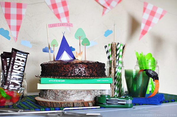 Camping Themed Birthday Cake Printables Camping themed Birthday Cake