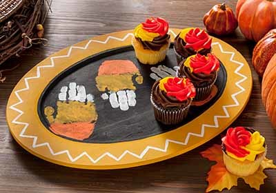 Candy Corn Handprint Tray Candy Corn Handprint Tray