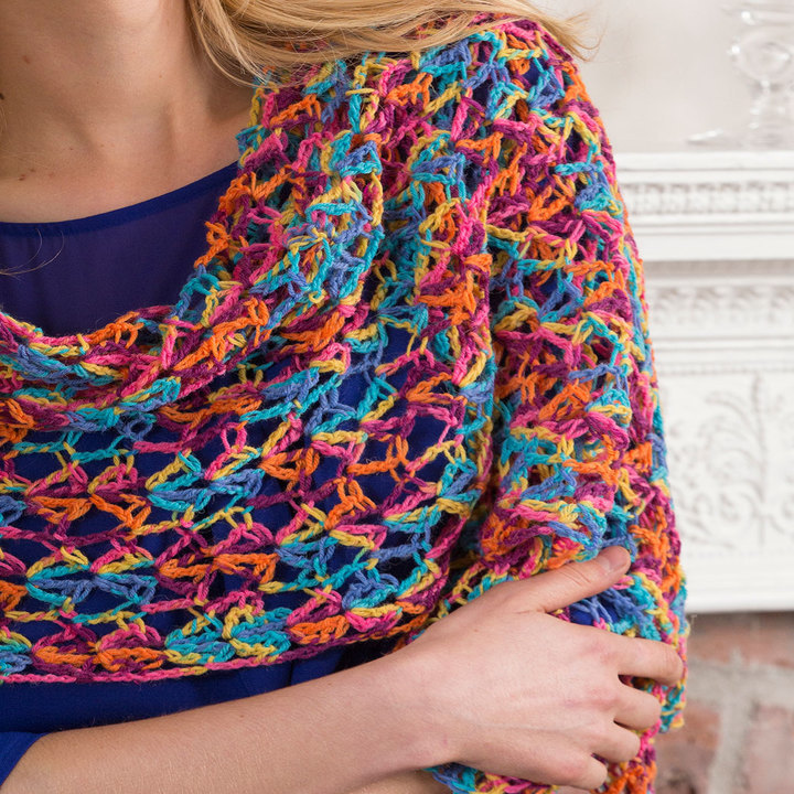 Neon Light Crochet Shawl