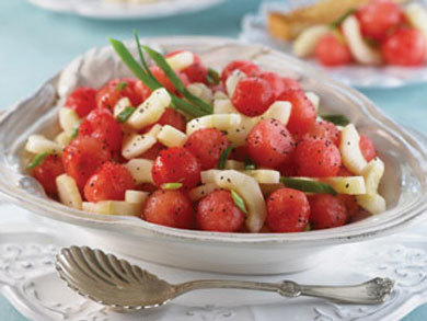Sweet Sour Watermelon Cucumber Salad