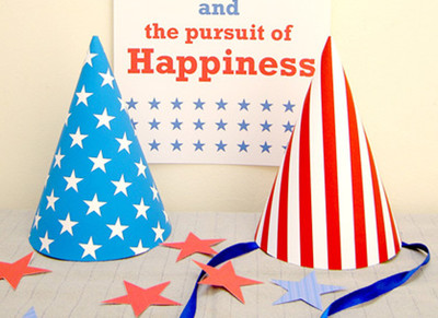 Stars and Stripes Free Printable Party Hats