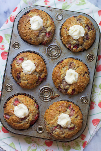 Strawberry Muffins with Cream Cheese Centers