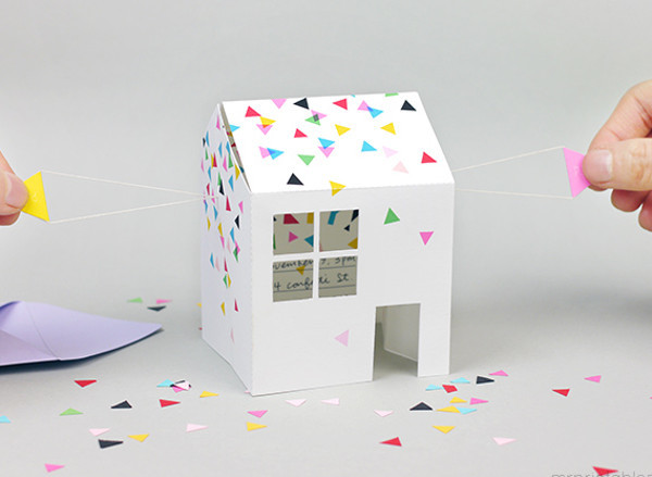 Pop Up House DIY Invitation Card Pop Up House DIY Invitation Card