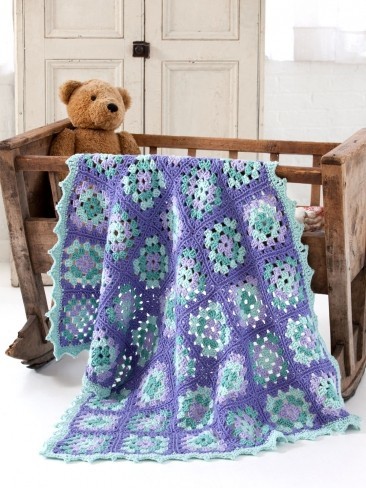 Rockabye Baby Granny Square Blanket