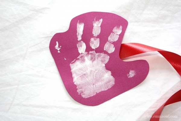 Kid's Homemade Handprint Valentine's Day Card Kid's Homemade Valentine's Day Card