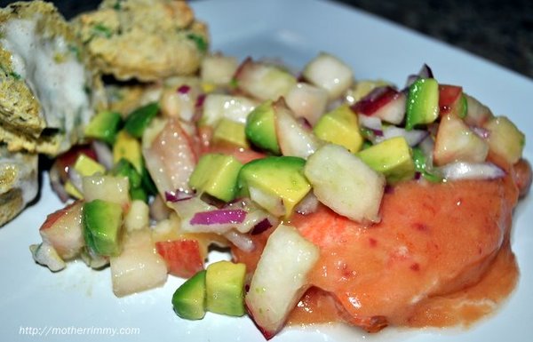 Barbecued Salmon with Peach Salsa