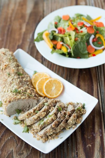 Healthy Almond Crusted Pork Tenderloin Healthy Almond Crusted Pork Tenderloin