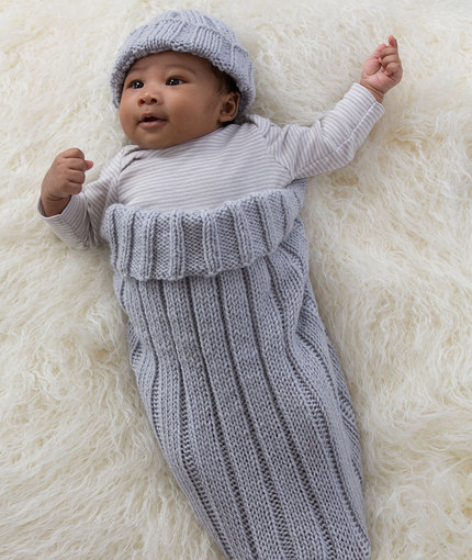 Comfy Knit Baby Cocoon and Cap Pattern