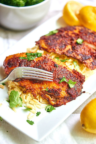 Blackened Tilapia with Homemade Spice Rub Blackened Tilapia with Homemade Spice Rub