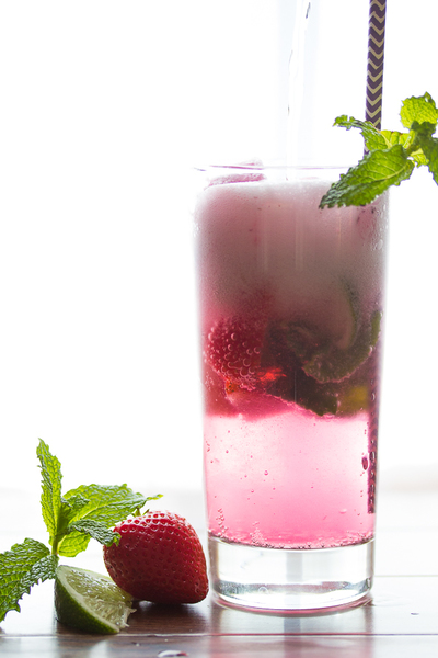 Strawberry Mojito Sorbet Floats Strawberry Mojito Sorbet Floats